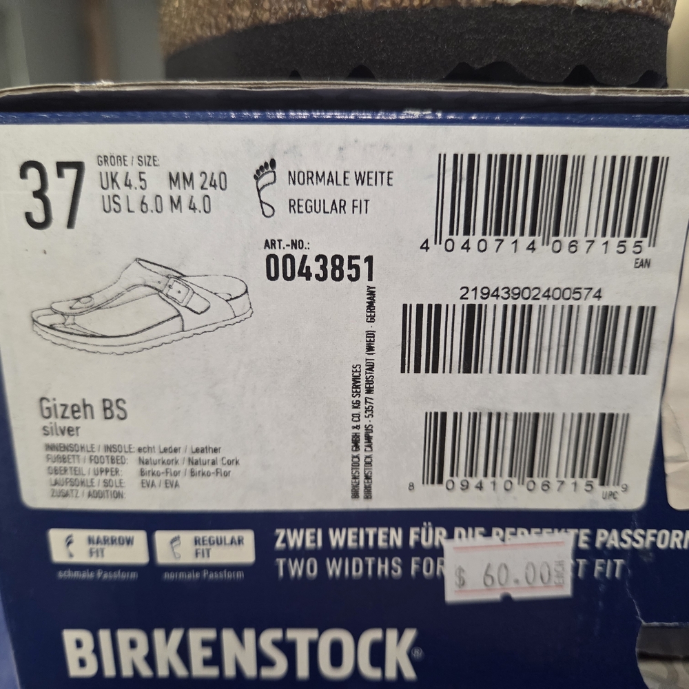 Birkenstock Women's Sandals in Silver and Tan - Picture 3 of 4